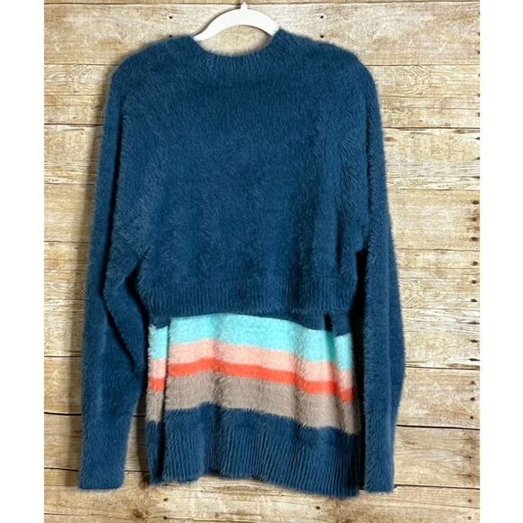 EYELASH SHRUG SWEATER OPEN NECKLINE LONG SLEEVE. SIZE 2 LAYERING CASUAL TEXTURED - Picture 5 of 8